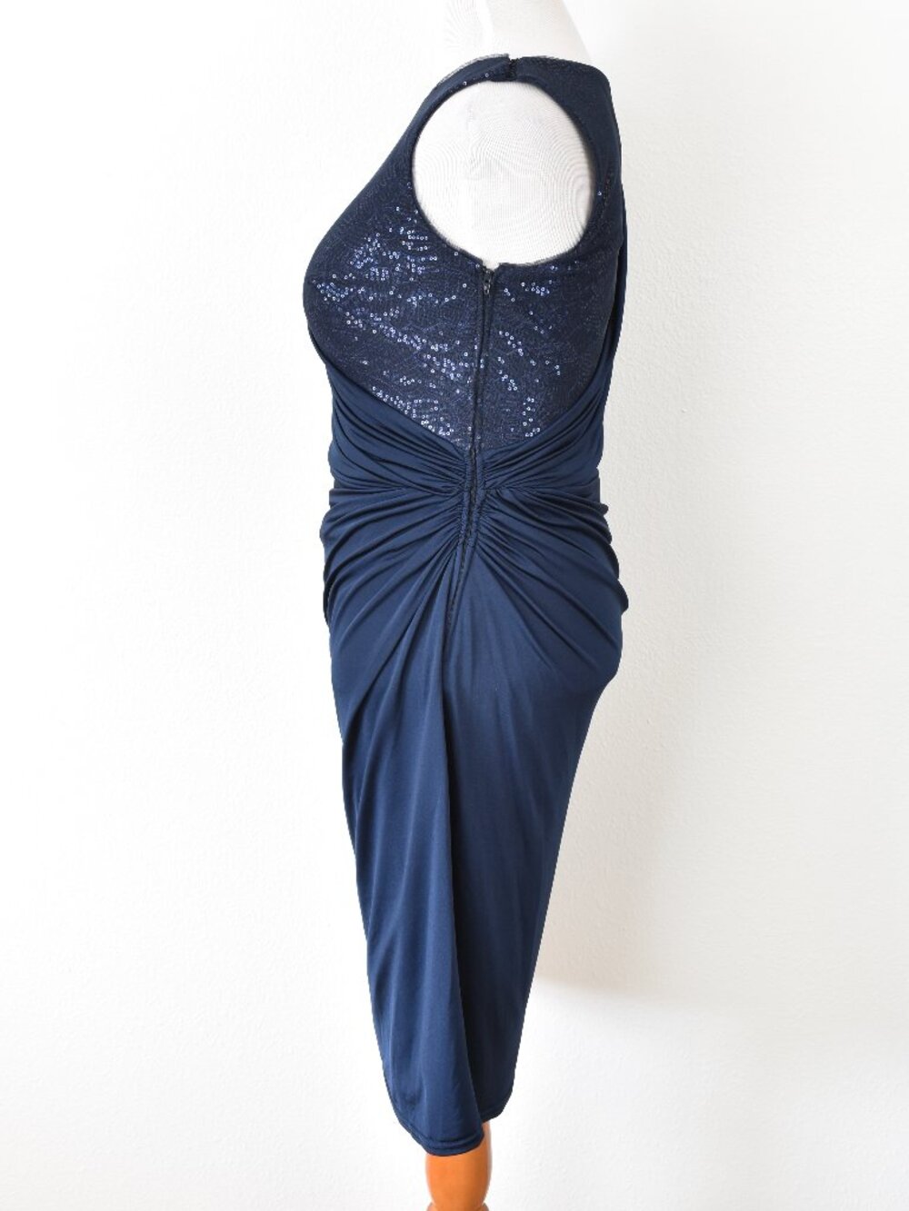 Tadashi Draped Sequin Formal Sheath Dress - L - Picture 6 of 11